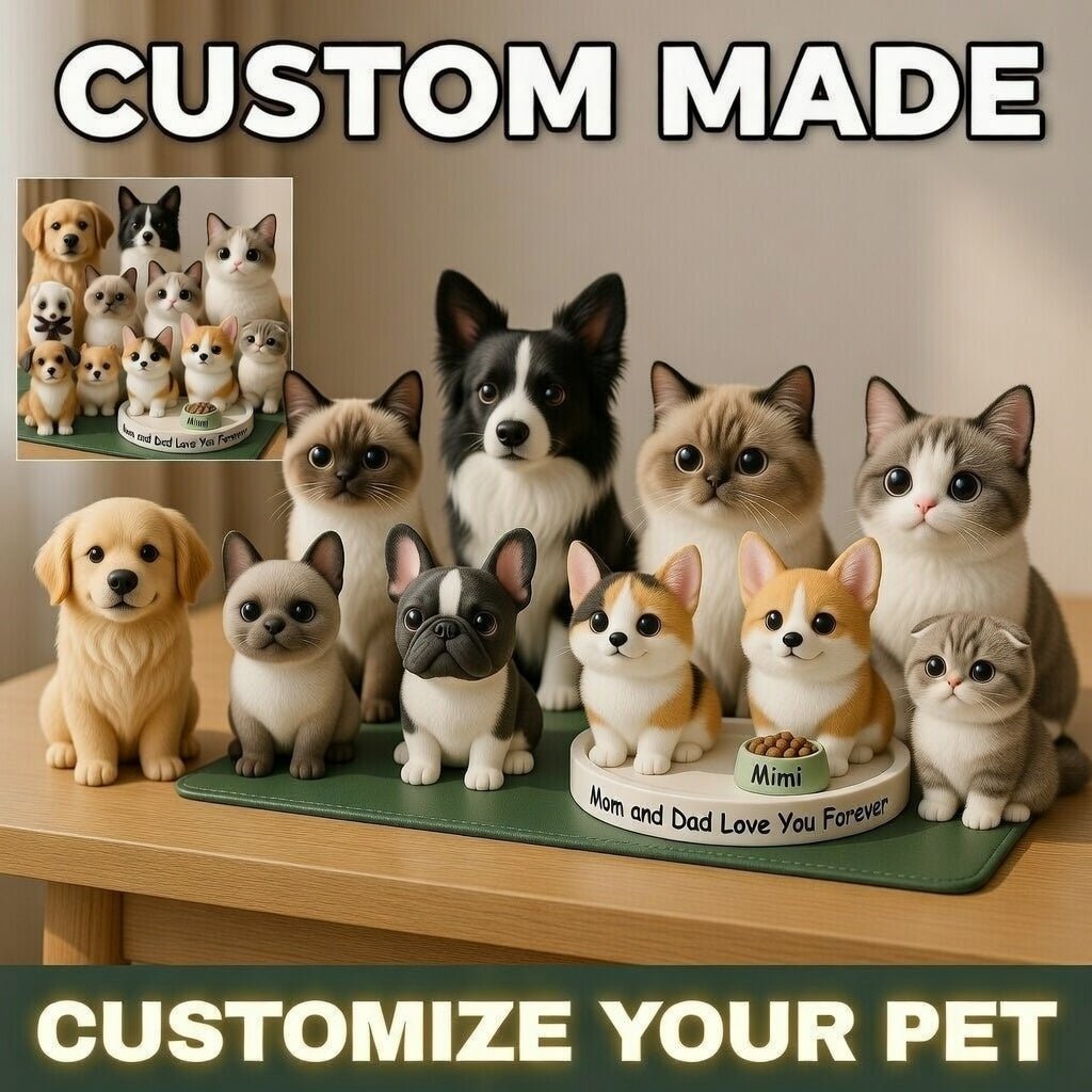 🐾 Custom Handmade Pet Figurine – Your Furry Baby in 3D! (3.15") 🐶💕FurEver Memory
