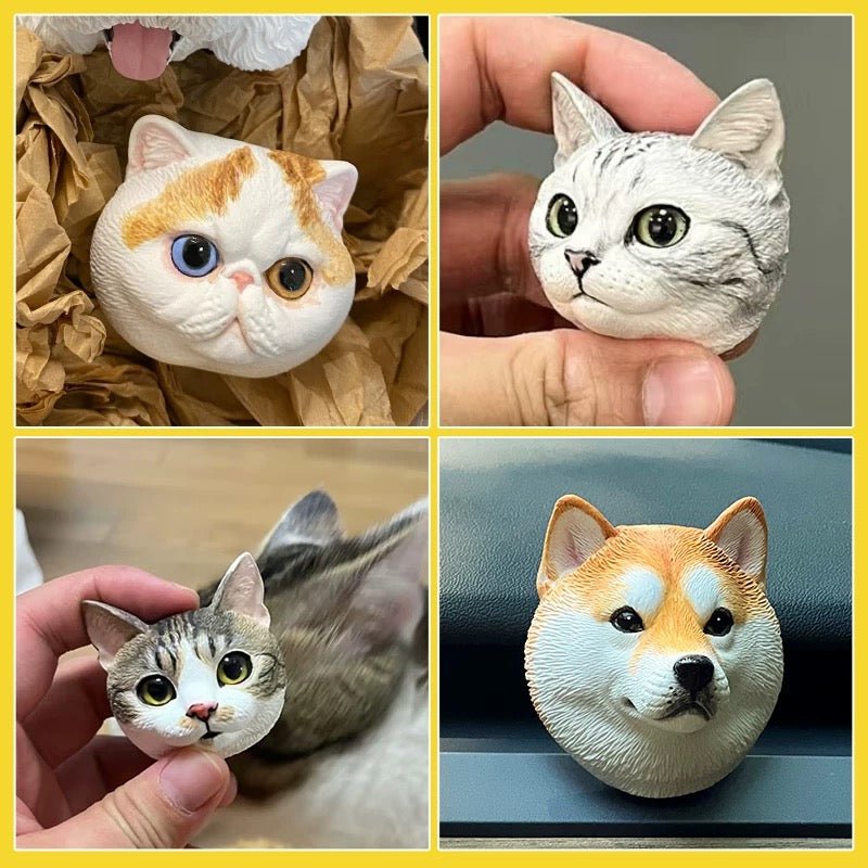 🐶 Custom 3D Pet Fridge Magnet – Realistic Dog & Cat Face Refrigerator Sticker! 🐱💕FurEver Memory